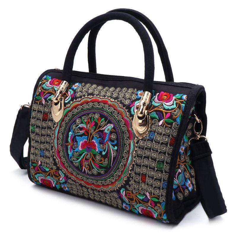 Boho Floral Embroidered Handbag - Kevous