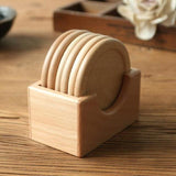 Pine Wood Coasters 6-Piece Set - Kevous