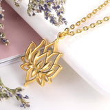 Boho Lotus Flower Pendant Necklace - Kevous