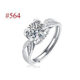 Sterling Silver Choice Round Moissanite Promise Ring - Adjustable