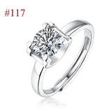 Sterling Silver Choice Round Moissanite Promise Ring - Adjustable