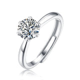 Sterling Silver Choice Round Moissanite Promise Ring - Adjustable