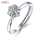 Sterling Silver Choice Round Moissanite Promise Ring - Adjustable