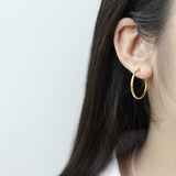 Sterling Silver Earrings - 18k Gold Plated Round Hoops