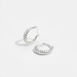 Sterling Silver Earrings - Silver/Gold Twisted Hoops