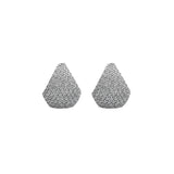 Sterling Silver Stud Earrings - Waterdrop with Micro-Set CZ Accents