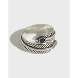 Sterling Silver Vintage Feather Spiral Ring - Adjustable