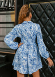 Vintage Foral Blue Short / Mini Dress